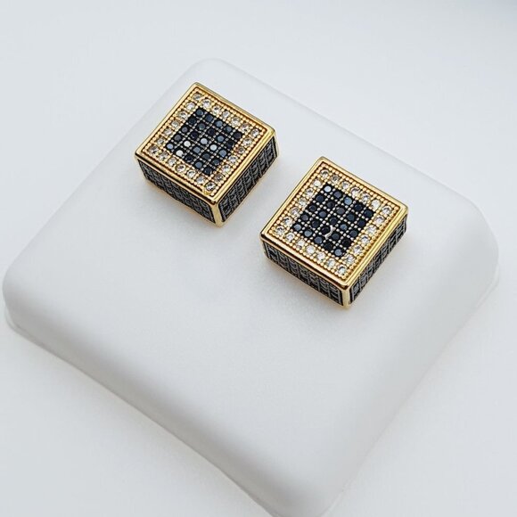 "14K Gold Plated Cubic Zircon Earrings, EVBRS706 - Picture 6 of 9
